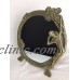 Vtg Art Nouveau Style Brass Mirror Round Floral Nude Beautiful 9.5" H    132202156492